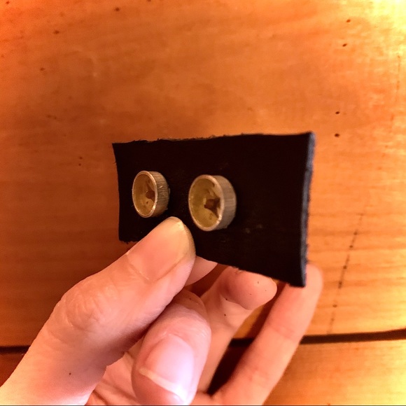 Vintage One of A Kind Hand Crafted Silver Working Mini Compass Stud Earrings - Picture 4 of 6